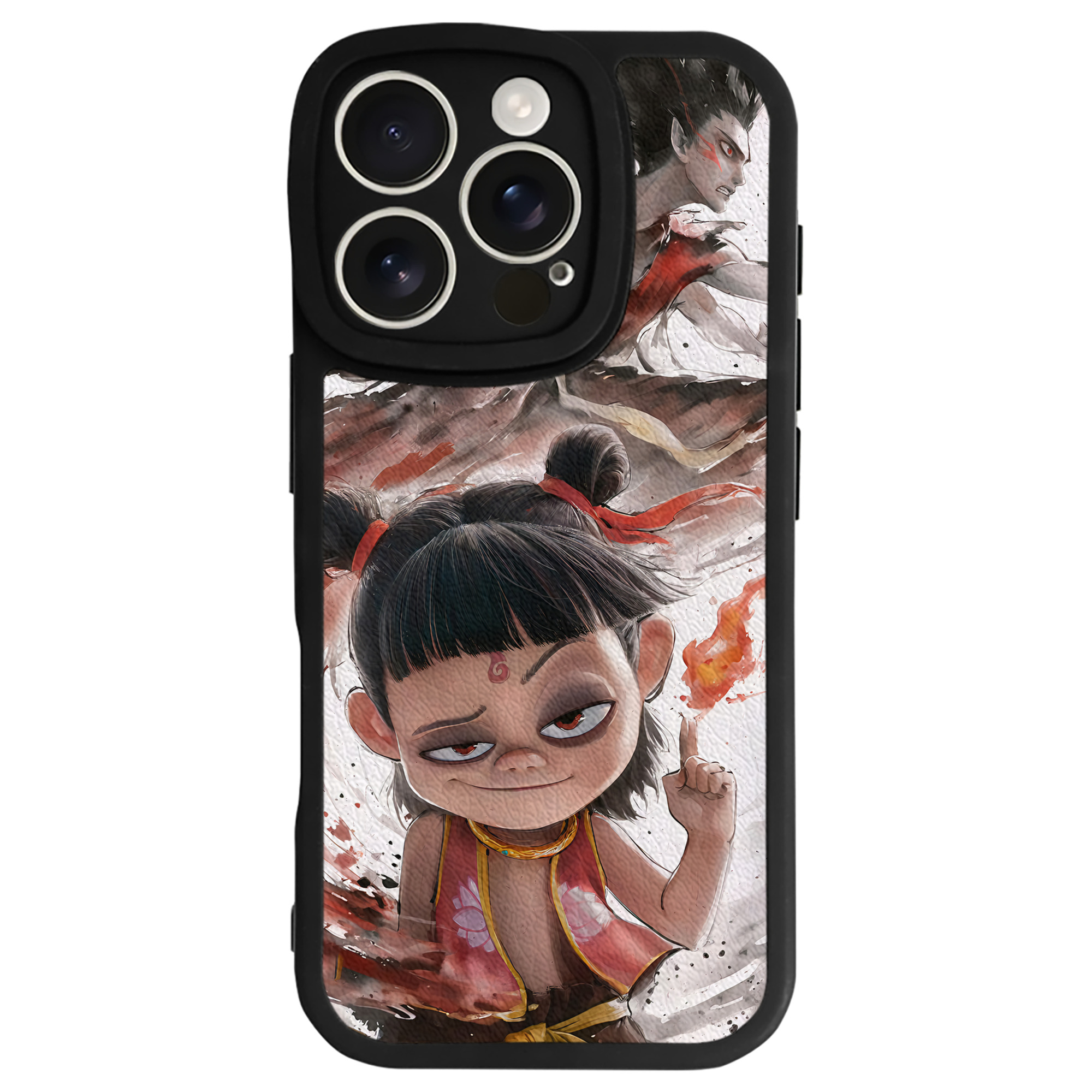 （画像用） Ne Zha 2 ナタ 魔童の大暴れ 【iPhone 16シリーズ対応】シリコンスマホケース（レザー調） 材質：シリコン